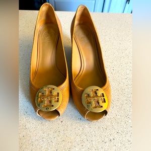 Tory Burch Mustard Yellow Wedges
